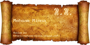 Mehsam Minna névjegykártya